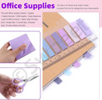 Swpeet 9Pcs Purple Office Supplies Kit, Desk Accessories Including Stapler - Image 4