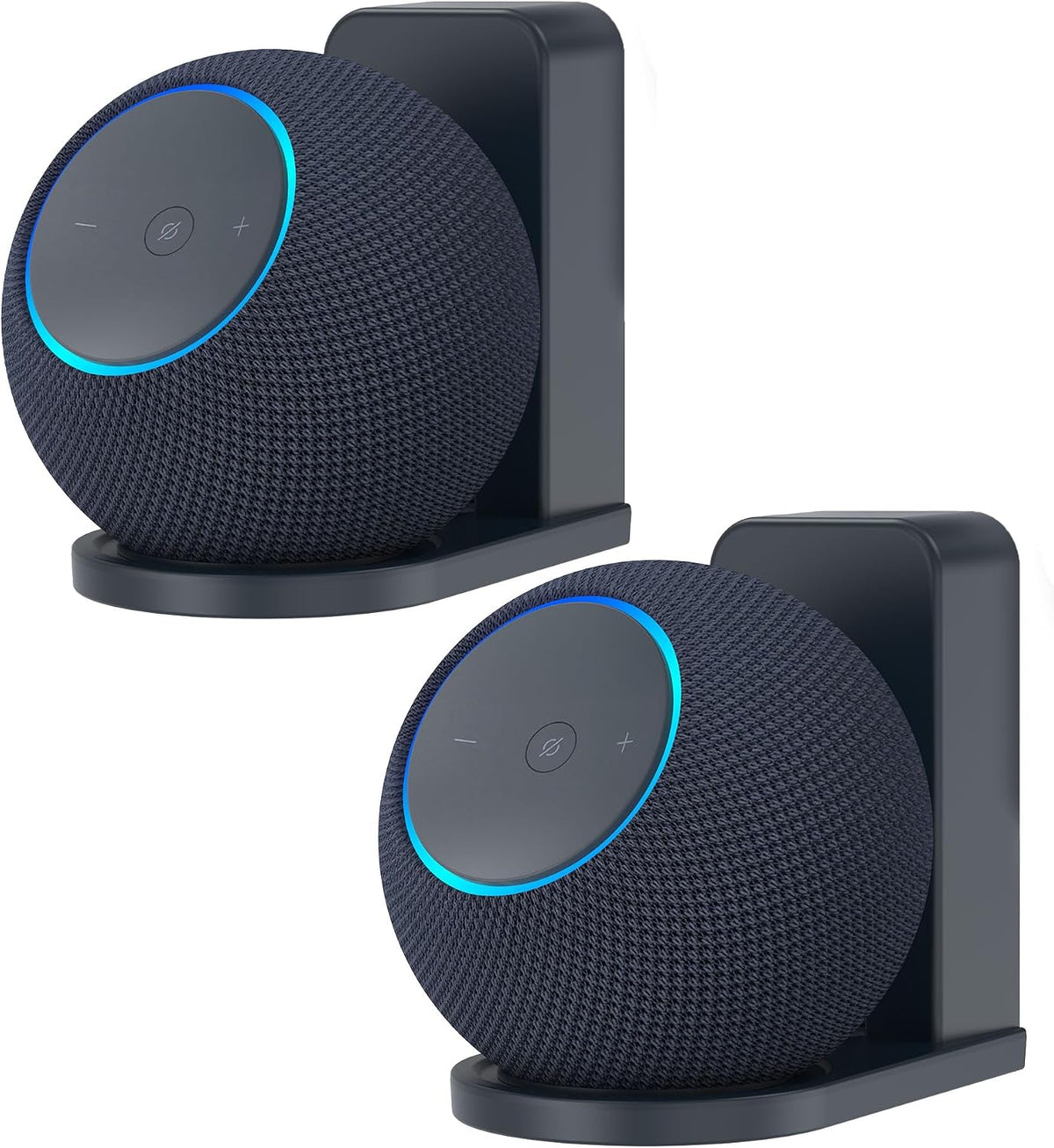 HomeMount Wall Mount for Dot Max & Nest Mini, Plug-in (Graphite, 2 Mounts)