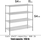Regal Altair 21" Deep x 54" Wide x 54" Height Wire Shelving Kit | 4-Tier | NSF - Image 3