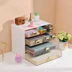OSteed Spacious Desktop Storage Box, 2 Large Storage Drawers, Stackable Office - Image 2