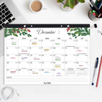 SUNEE Desk Calendar 2026-2027 17" x 12", 18 Month Calendar Jul. 2026 - Dec. 2027, Calendar 2026-2027 With Notes, for Planning, Organizing in Family, School or Office - Greenery
