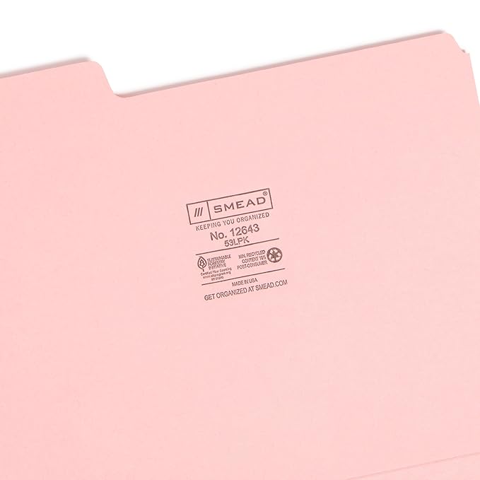 Smead Standard File Folders, 1/3-Cut Tabs, Letter Size - Image 6