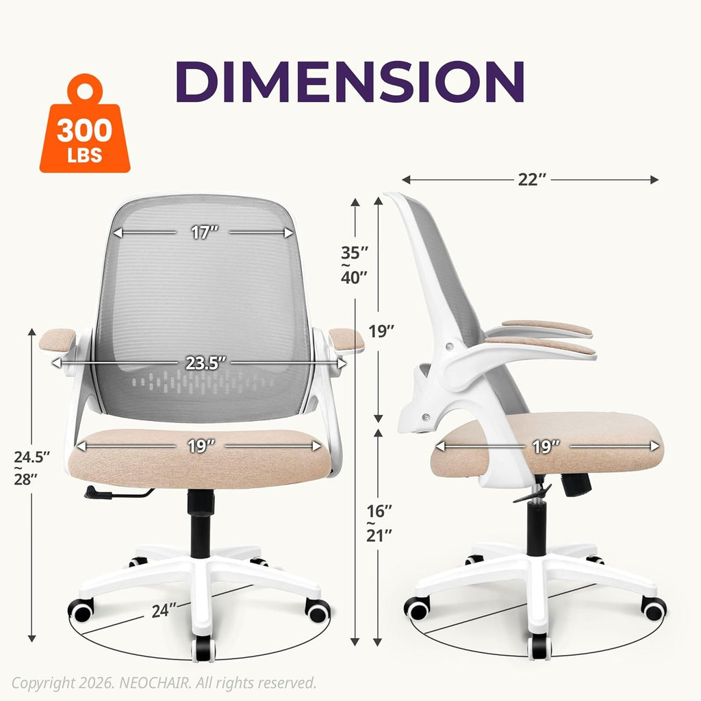 neo chair office desk chair, ergonomic mesh with shown in use