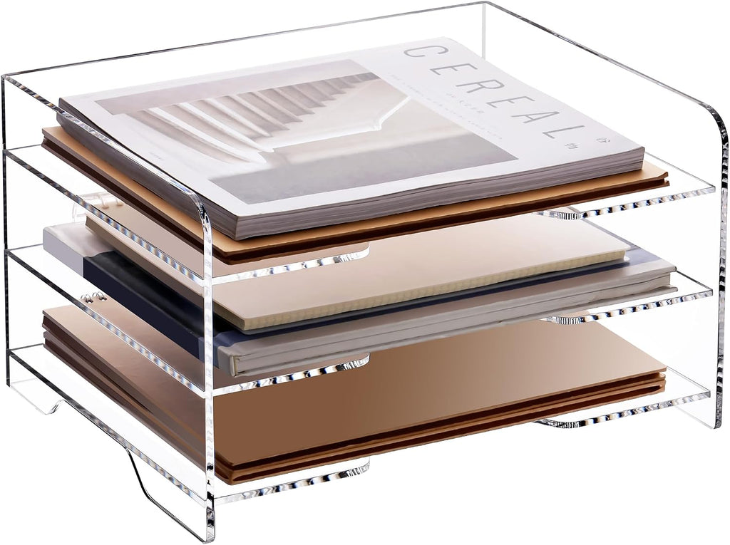 SANRUI Paper Letter Tray Organizer 3 Tier Acrylic Desk File Organizer