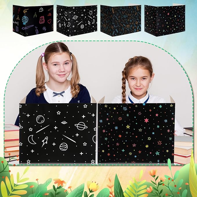 Crtiin 24 Pcs Privacy Folders for Students Desk Dividers Standard School - Image 6