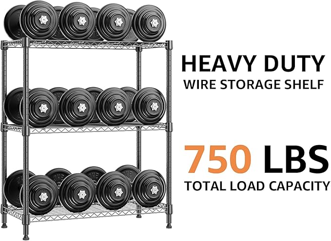 M MZG 750 lbs 3 Tier Storage Rack Metal Wire Shelving Unit, Storage Standing - Image 8