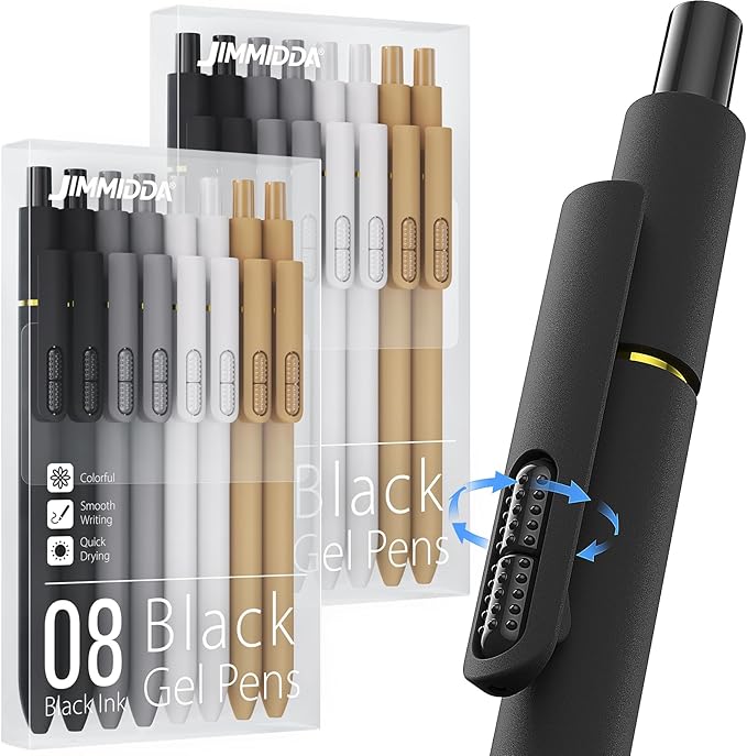 JIMMIDDA 16Pcs Black Gel Pens by JIMMIDDA