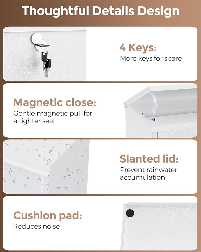 LAND·VOI Locking Wall-Mount Mailbox - Image 3