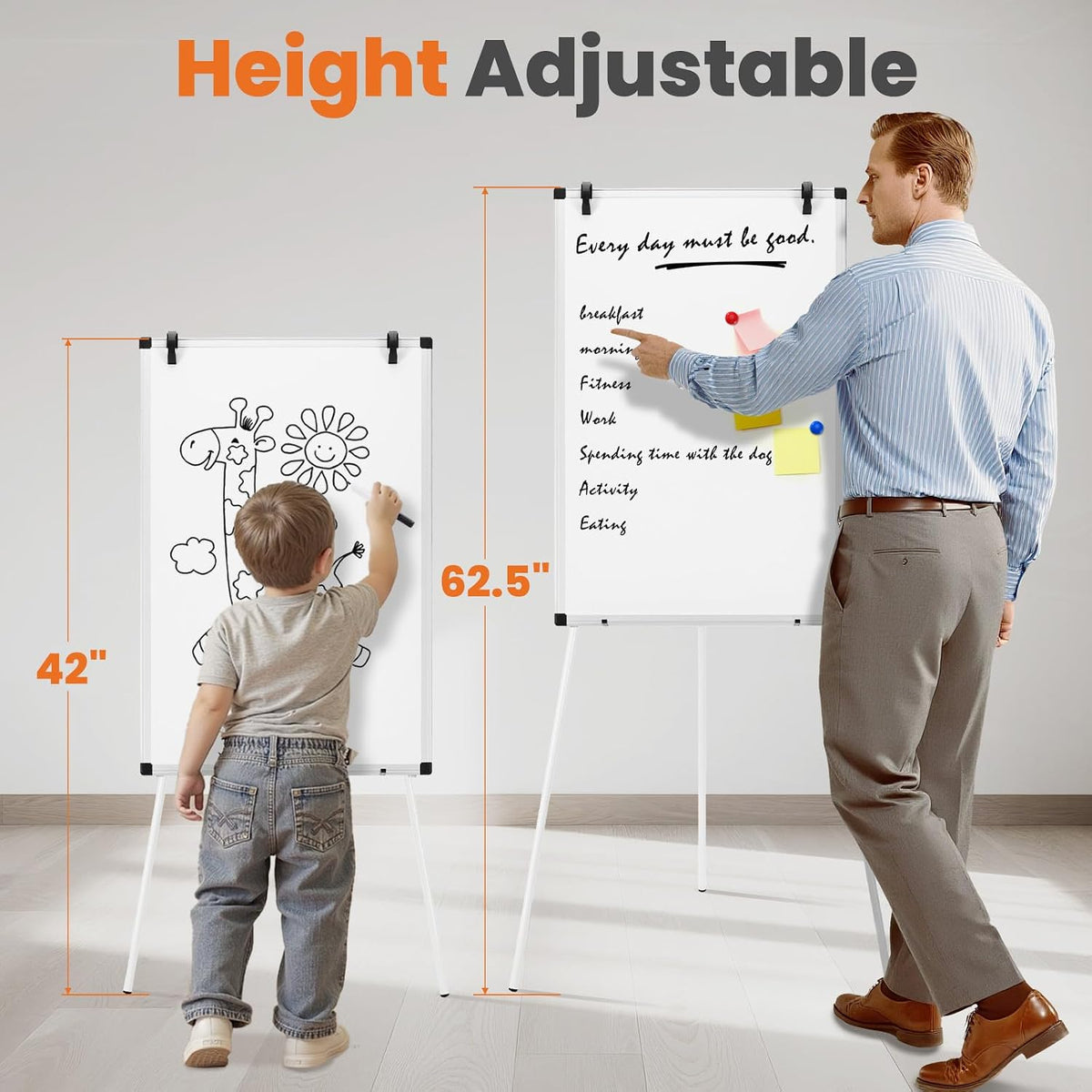 Sweetcrispy 36"x24" White Board, Magnetic Whiteboard, Easel Stand
