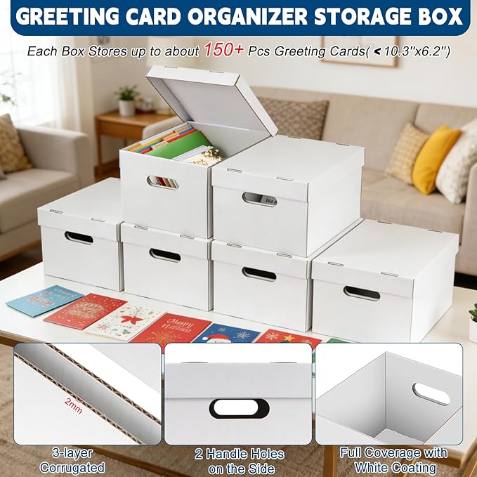 6Pack Greeting Card Organizer, Greeting Card Storage Box - Image 4