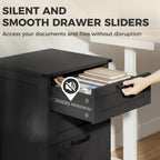 homcom 3 drawer file cabinet printer stand silent on a desk or shelf
