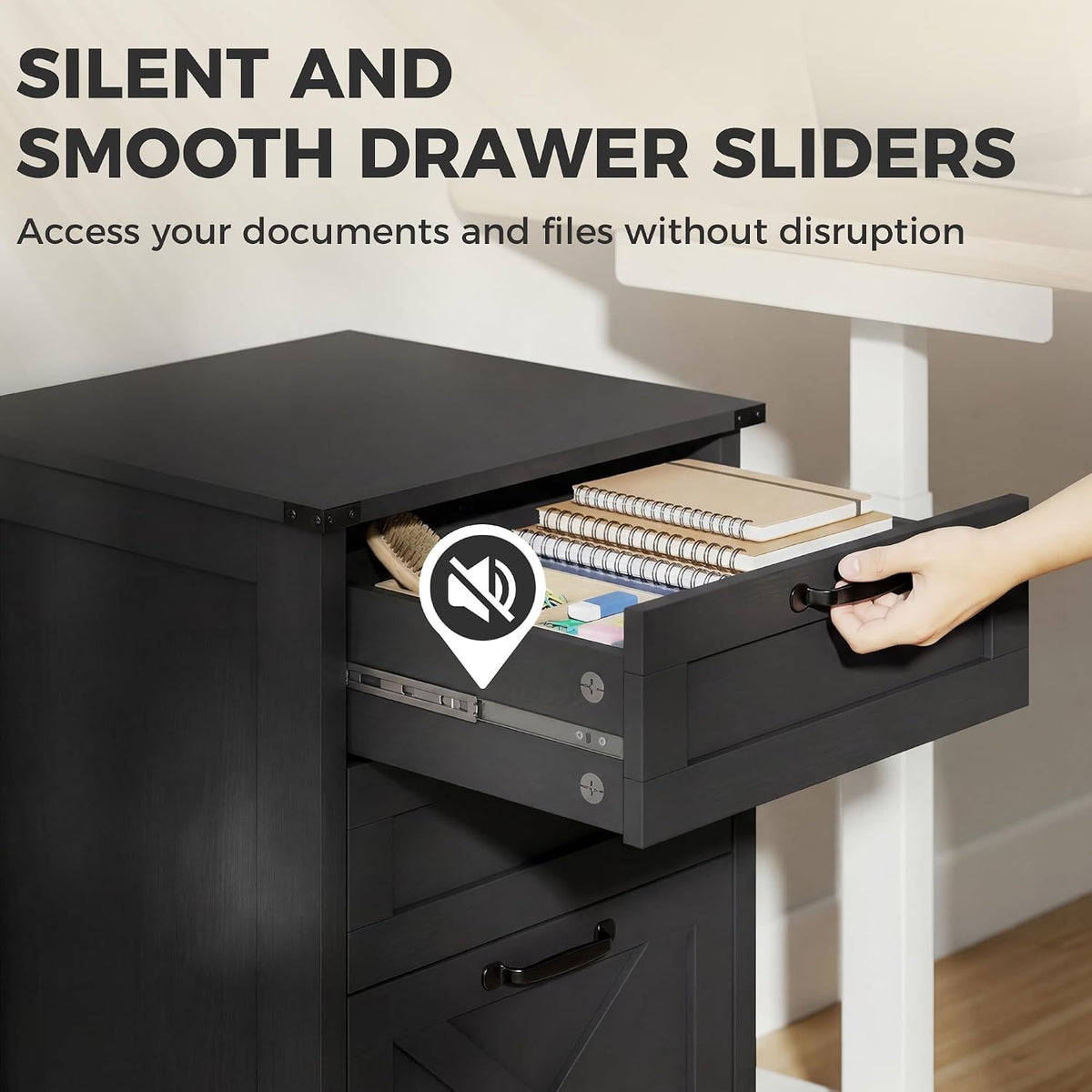 homcom 3 drawer file cabinet printer stand silent on a desk or shelf