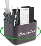 Hennaja Square Leather Art Supply Organizer, Remote Control Holder by Hennaja