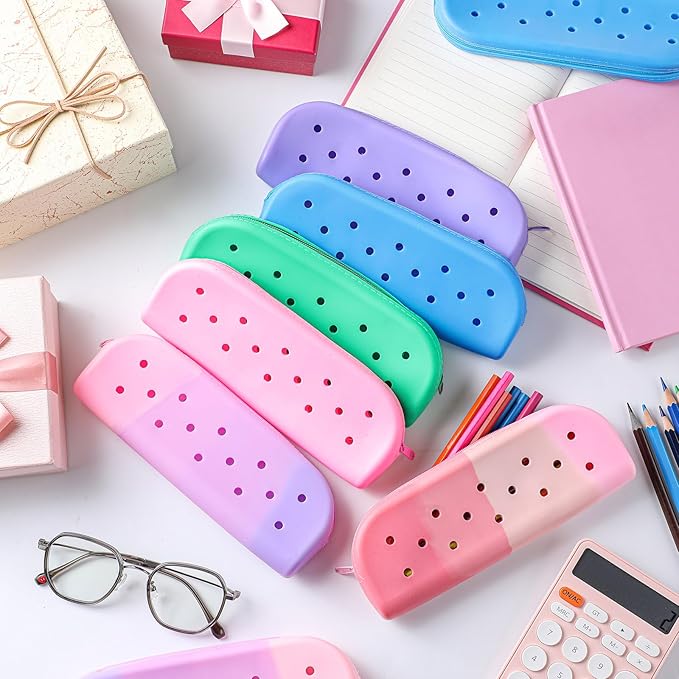 Bulyoou 12 Pcs Small Silicone Pencil Pouch Bulk Colorful Silicone Waterproof - Image 7