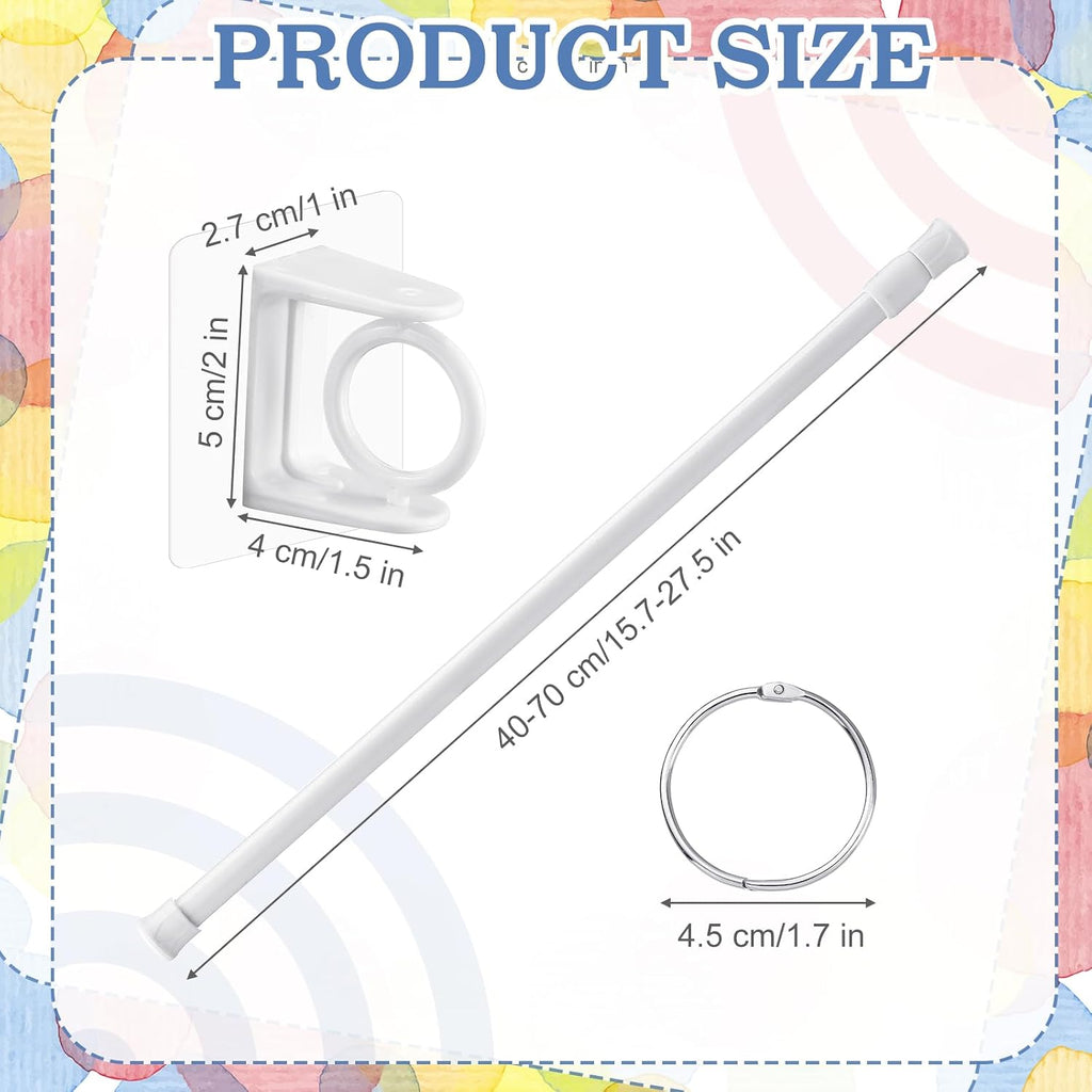 Briwooody Adjustable Flip Calendar Holder Set 16-29 Inches, White | Back to School Anchor Chart Rod Date Cards Holder for Classroom Elementary Teacher Supplies Whiteboard Home Decor