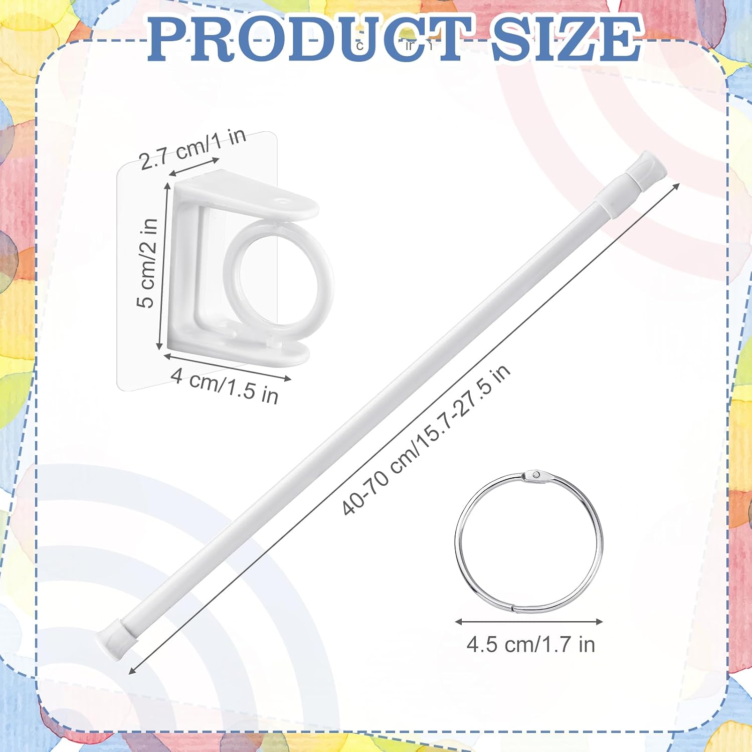 Briwooody Adjustable Flip Calendar Holder Set 16-29 Inches, White | Back to School Anchor Chart Rod Date Cards Holder for Classroom Elementary Teacher Supplies Whiteboard Home Decor