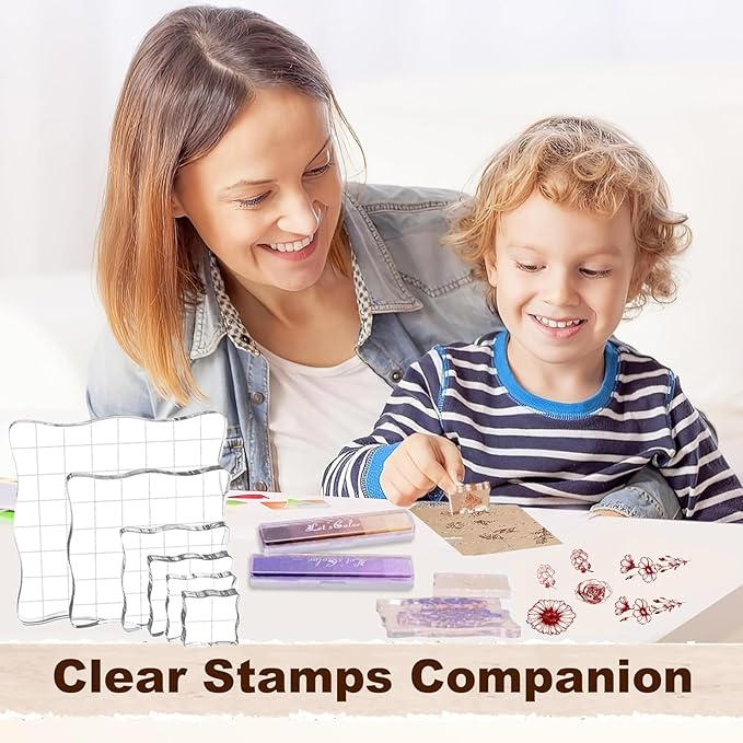 UCEC 4 Sheets Clear Stamps Set for Card Making, Vintage Plants Flowers Rubber - Image 7