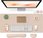 Bloss Leather Desk Pad and Keyboard Wrist Rest, Large Mouse Pad + Keyboard by Bloss