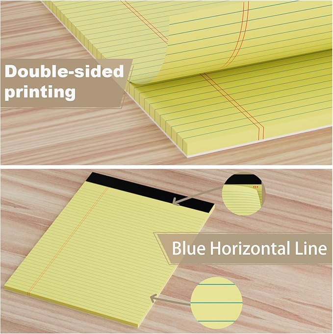 AILZFEI 12 Pack Yellow Legal Pads 8.5 x 11.75 College Ruled Yellow Note Pad - Image 6