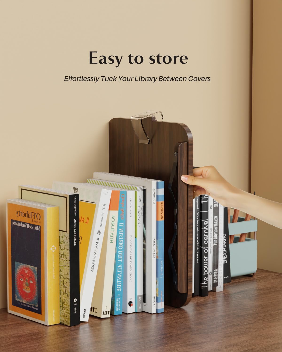 Book Stands for Reading,Adjustable Book Holder with 360° Rotating Metal Base,...