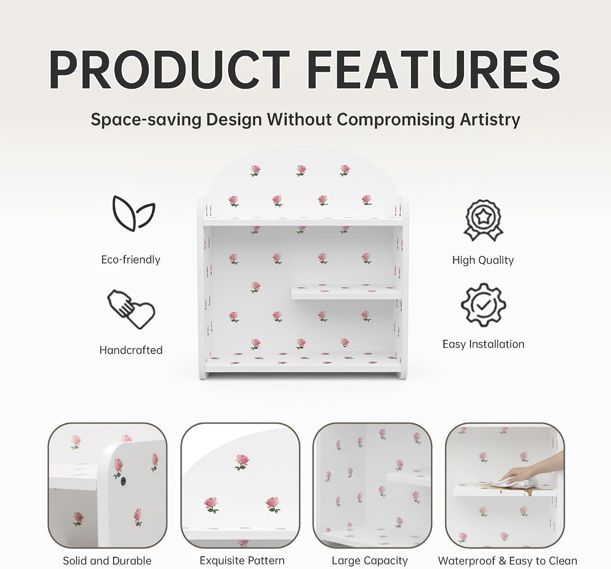 cute desk organizer, back to school accessories white, front angle view
