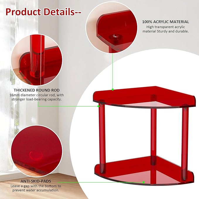 Sezanrpt 2 Tier Countertop Corner Organizer Shelf 7x7x8 Inch, Vanity Storage - Image 4