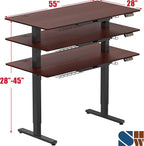 SHW 55 x 28 Inches Electric Height Adjustable Standing Desk - Image 3