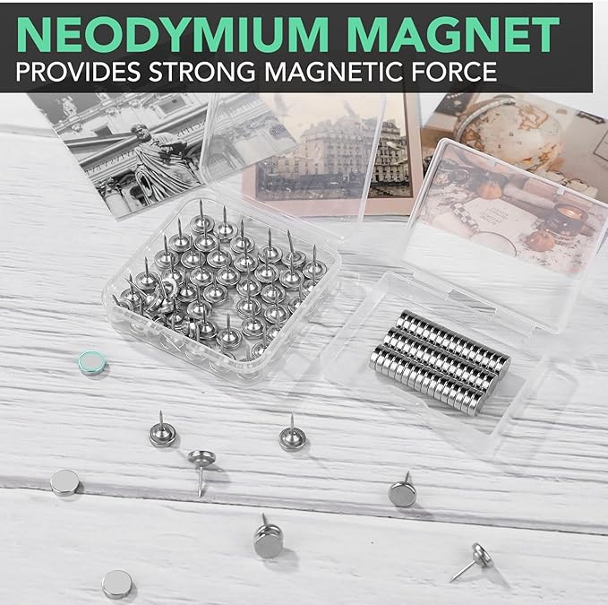 E BAVITE Magnetic Push Pins, 80 Sets Magnet Thumbtack - Image 5