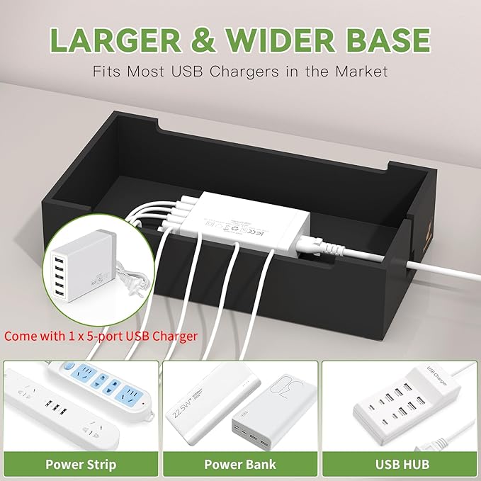 Pezin & Hulin Multi Charger Station Organizer, 5-Port USB Charger Dock - Image 5