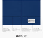 LUXPaper 9" x 12" Presentation Folders | Two Pocket | Navy Blue | 100lb. Cover - Image 2