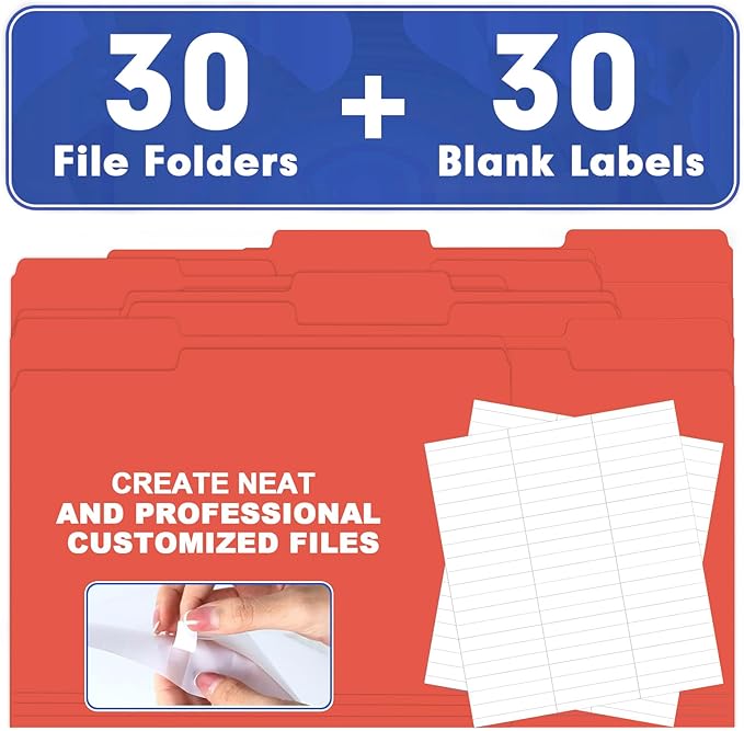 File Folder, HERKKA 30 Pack 1/3 Cut Tab File Folders, File Folders Great - Image 5