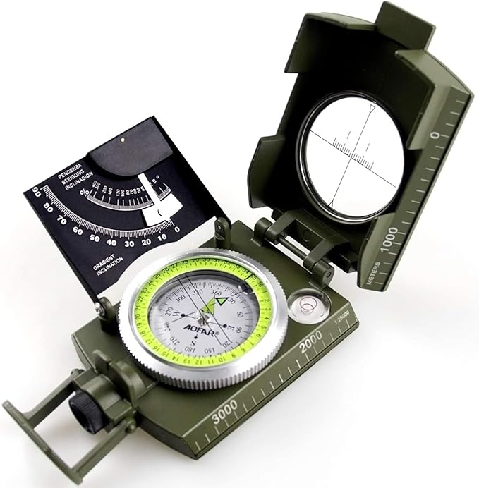 AOFAR AF-4074 Military Compass for Hiking, Lensatic Sighting Waterproof by AOFAR