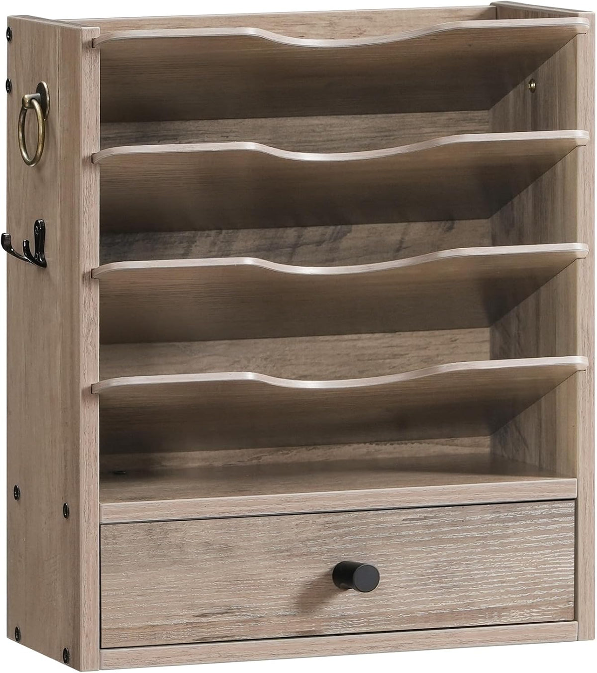 HOOBRO Wall File Organizer, Mail Organizer Wall Mounted, Wooden Mail Sorter