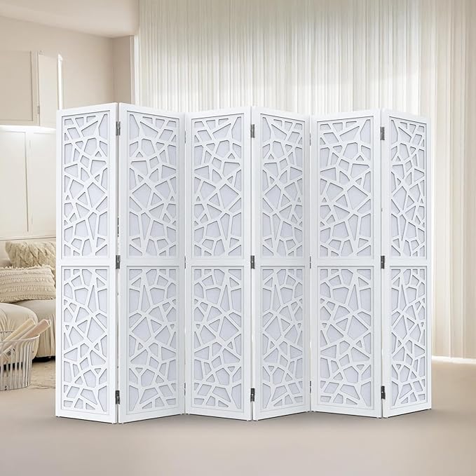 VINGLI 70'' H Room Divider, Non-Woven Fabric Privacy Screen, Indoor Partition - Image 2