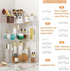 SUNZOS 3-Tier Corner Bathroom Counter Organizer, Bathroom Organizer Countertop - Image 6