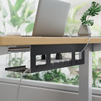 PEGZONE Under Desk Cable Management Tray, 15.7 Inches Metal Cord Organizer Rack - Image 3