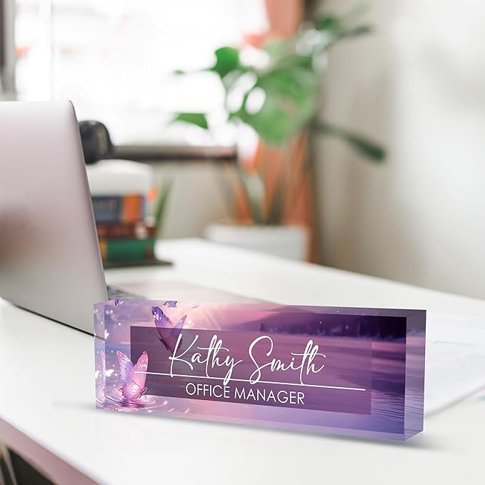 Personalized Name Plate for Desk, Custom Desk Name Plate, Acrylic Name Plate - Image 2