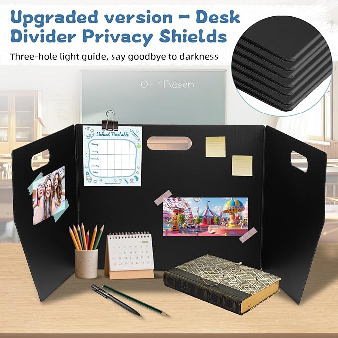 24-Pack Plastic Desk Dividers for Students, Privacy Folders for Students - Image 5