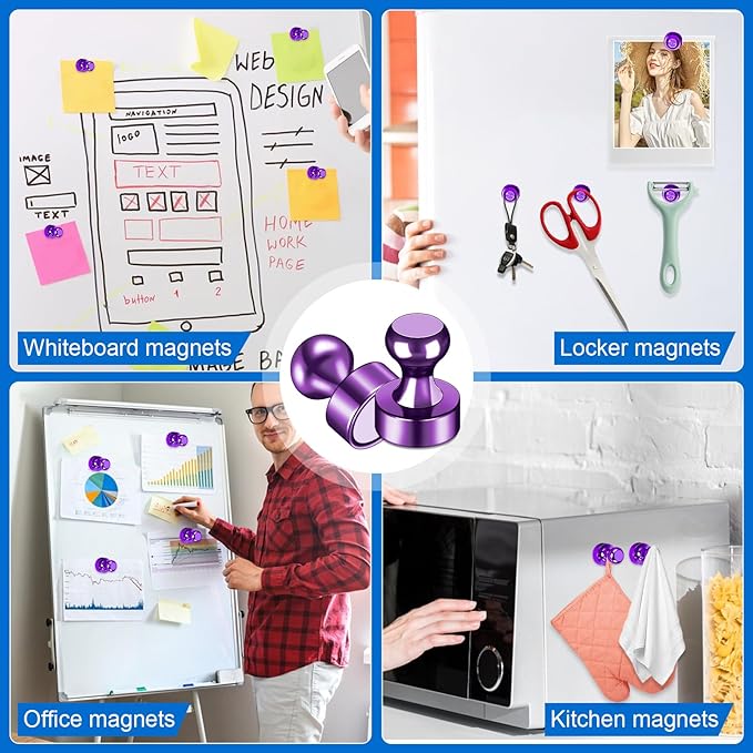 LOVIMAG Fridge Magnets 20Pcs Refrigerator Whiteboard Small Strong Magnet - Image 2