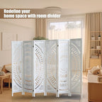 ALeesing 6 Panel Wood Room Divider Fully Assembled, Decorative Room Dividers - Image 9