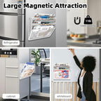 LQPAFZ 3-Tier Magnetic File Holder, No Drilling Installation File Cabinet - Image 5