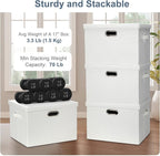 Graciadeco Large 17" 36 Quart Collapsible Stackable Storage Bins - Image 4
