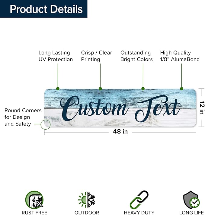 Custom Sign, Custom Street Sign, 11 Font Colors, 13 Font Styles, 4 Hole Options - Image 6