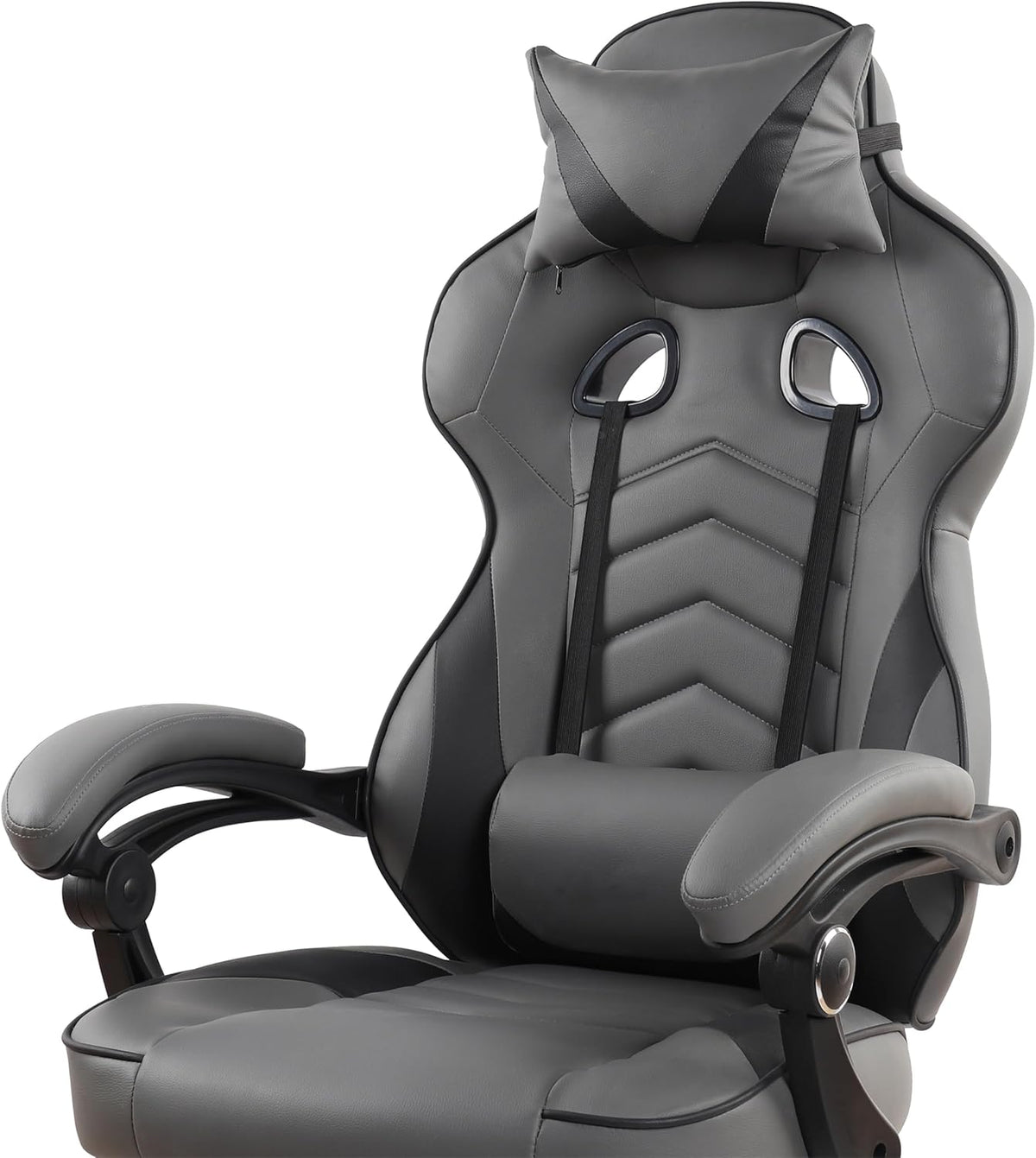 Techni Mobili Executive Gaming Chair with Footrest, 150° Reclining, Grey