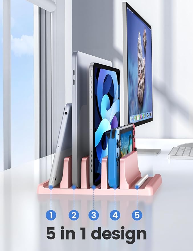 Vaydeer 3-Slot Vertical Laptop Stand Made of Premium ABS Plastics 5 in 1 Design - Image 3