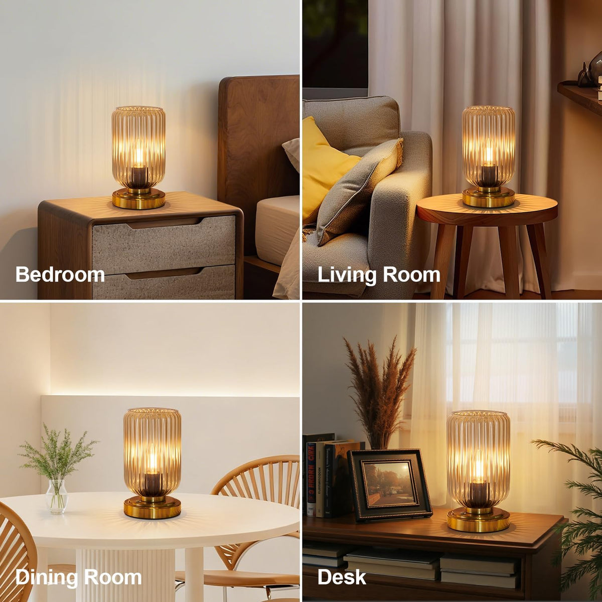 lightround cordless table lamp for bedroom, touch stepless on a desk or shelf