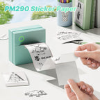 54mmx3.2m Sticker Paper, 3 Rolls Sticker Paper for Printer, White | High Quality, No BPA or BPS, Self-Adhesive, Compatible with PM290 Sticker Printer Machine, Thermal Paper for Journal Study
