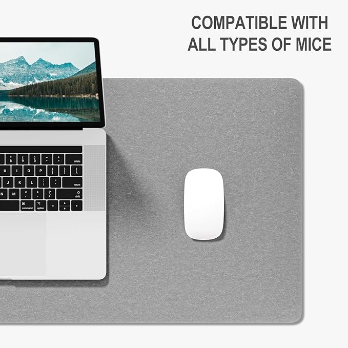 Auhoahsil Felt Desk Mat, Minimalist Large Mouse Pad XL 31.5 x 11.8 in, Desk Matt - Image 4