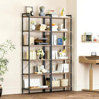 Casaottima Book Shelf Set of 2, 6 Tier Tall Bookshelf, Modern Wood Bookcase - Image 5