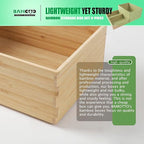 3-Piece Large Bamboo Storage Box Set, 7.1 in High Stackable Deep-Drawer - Image 4